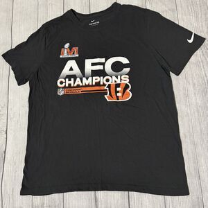 2021 AFC Champions Cincinnati Bengals Men’s Large T-Shirt, Nike Super Bowl LVI